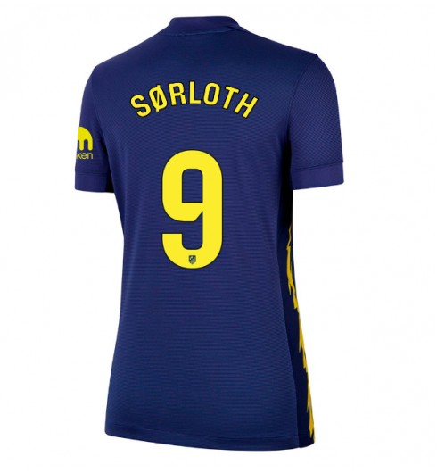 Ženske Nogometnih dresov Atletico Madrid Alexander Sorloth #9 Gostujoči 2025-26 Kratki rokavi Ženske Nogometnih dresov Atletico Madrid Alexander Sorloth #9 Gostujoči 2025-26 Kratki rokavi